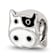 Sterling Silver Enamel Cow Face Bead