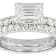 Refined Moissanite Emerald-Cut Ring And Band Set In Platinum-Enhanced
Sterling Silver