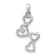 Rhodium Over 14k White Gold Diamond Four Hearts Pendant