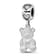 Rhodium Over Sterling Silver LogoArt Kappa Delta Teddy Bear Heart Bead