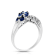 0.59ctw Sapphire and Diamond Ring in 14k White Gold