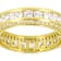 Princess Cut CZ Eternity Band Ring In 18K Gold Over Sterling Silver