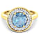 2.38ctw Blue Aquamarine and Diamond 14K Yellow Gold Halo Ring