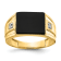 10K Yellow Gold Men's Onyx and Diamond Ring