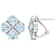 4.40ctw Sky Blue Topaz Floral Earrings in Sterling Silver