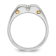 10K Two-tone Yellow and White Gold Men's Polished Satin and Cut-Out
3-Stone Diamond Ring 0.78ctw