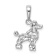 Rhodium Over 14k White Gold Textured Poodle Dog Pendant