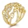 Rachel Zoe CZ Triple Mariner Row Ring in 14K Gold Over Sterling Silver
