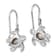 Rhodium Over Sterling Silver Crystal Turtle Dangle Earrings
