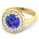 2.5ctw Violet Tanzanite and Diamond 14K Yellow Gold Halo Ring