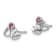 Rhodium Over Sterling Silver Child's Pink Preciosa Crystal Heart Post Earrings
