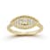 CZ Pave Evil Eye Ring In 14K Gold Over Sterling Silver