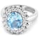 3.69ctw Blue Aquamarine and Diamond 14K White Gold Halo Ring