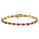 14k Yellow Gold and 14k White Gold Diamond and Ruby Bracelet