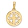 14K Yellow Gold with White Rhodium Diamond-Cut Four-leaf Clover Pendant