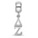 Rhodium Over Sterling Silver LogoArt Delta Zeta Vertical Letters Bead