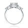 Princess-Cut CZ Three-Stone Engagement-Style Ring In Sterling Silver