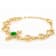 Jadeite Cross Bracelet In 18K Gold Over Sterling Silver 8mm