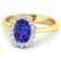 1.63ctw Violet Tanzanite and Diamond 14K Yellow Gold Halo Ring