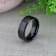 ONYX Black Carbon Fiber Inlaid Black Ceramic Wedding Band 8mm