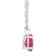 7x5mm Oval Ruby 14k White Gold Pendant With Chain