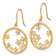 14k Yellow Gold and Rhodium Over 14k Yellow Gold Diamond-Cut Stars in
Circle Dangle Earrings