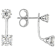 Moissanite Studs With Earring Jackets In Platinum-Enhanced Sterling Silver