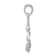 Rhodium Over Sterling Silver 3D Anchor with Rope and Shackle Pendant