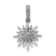 Rhodium Over 14k White Gold Diamond Fancy Sun and Star Pendant