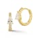 Rachel Zoe Pear-Shaped CZ Huggie Hoop Earrings in 14K Gold Over Sterling Silver
