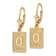 14k Yellow Gold Textured Mile Marker 0 Key West Earrings