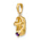 10k Yellow Gold 3D February Birthstone Amethyst Simulant Baby Shoe Charm
