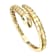 Emerald Color CZ Serpent Bypass Cuff Bracelet In 14K Gold Over Brass