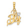 14k Two-tone Gold Diamond-Cut Heart It's A Boy Pendant