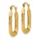 14k Yellow Gold Polished and Textured 1" Rectangle Hoop Earrings