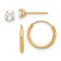 14k Yellow Gold Polished 4.5mm Cubic Zirconia Studs and Small 7/16"
Endless Hoop Earring Set
