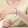 Sapphire Color CZ Tennis Bracelet In White Rhodium Over Brass