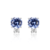 Blue Lab Created Sapphire Rhodium Over Sterling Silver Earrings