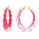 14K Yellow Gold Over Sterling Silver Acrylic and Hand Painted Enamel
Bamboo Illusion Hoops in Pink