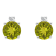 4mm Round Peridot with Diamond Accents 14k White Gold Stud Earrings