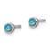 Rhodium Over Sterling Silver Polished 3mm Created Opal Round Stud Earrings
