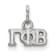 Rhodium Over Sterling Silver LogoArt Gamma Phi Beta Extra Small Pendant