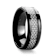 MYSTIQUE Beveled White Carbon Fiber Inlaid Ceramic Ring 8mm