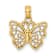10K Yellow Gold Textured Cut-Out Small Butterfly Charm