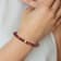 Rose Stainless Steel Polished Red Jade Stretch Bracelet