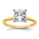14K Yellow Gold With White Gold Accents 2 ct. D E F Pure Light Princess
Moissanite Solitaire Ring