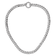 Rhodium Over Sterling Silver 7.25mm Circle Clasp Curb Link 16-inch Necklace