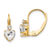 14k Yellow Gold Cubic Zirconia Heart Earrings