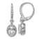 Rhodium Over Sterling Silver Oval Cubic Zirconia Halo Dangle Leverback Earrings