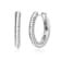 Scalloped Hoop Earrings In Rhodium Over Brass